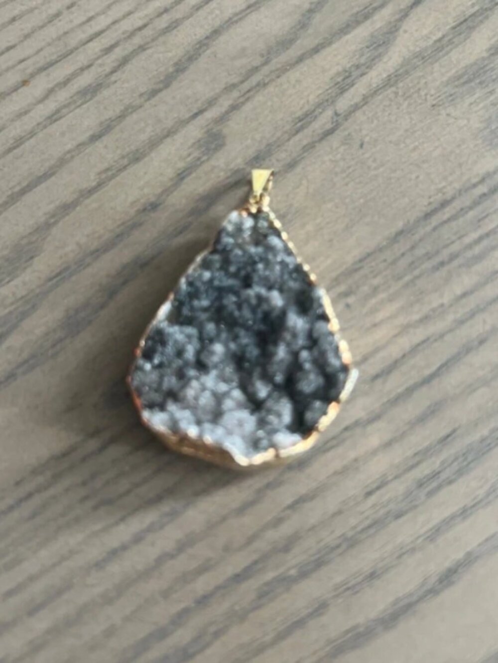 Grey druzy pendant